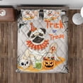 thumbnail image 4 of Trick or Treat Pug Funny Mummy Cosplay Pumpkin Candy Basket Quilt Bedding Set Dog Lover Gifts 1 Blanket Bed Cover 2 Pillowcases - 12016, 4 of 5
