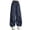 Navy, variant on Girls Floral Cargo Pants Elastic Waist Wide Leg Baggy Trousers with Multi Pockets, For Outdoor Hiking Travel Gray 10-11Y