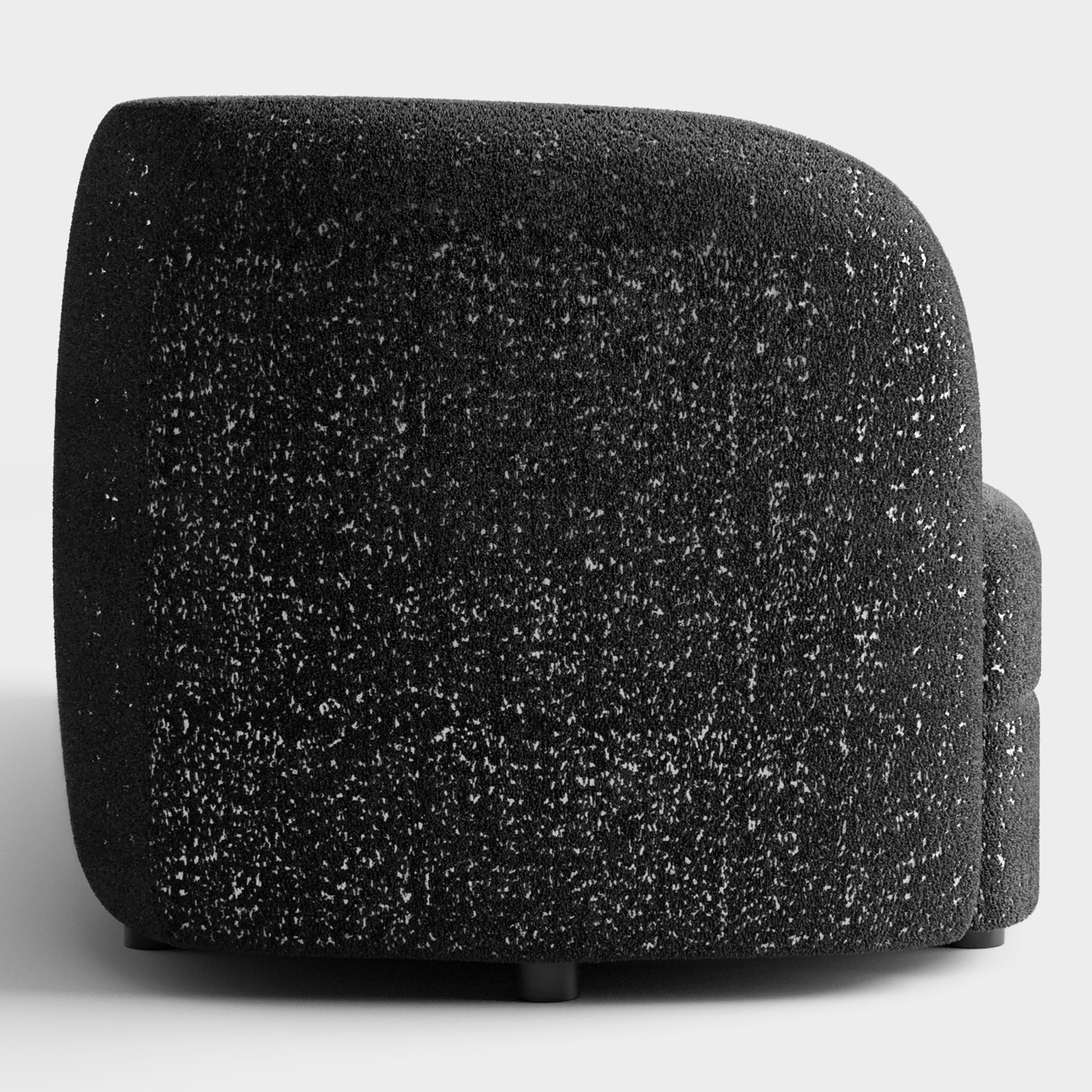 Furniture of America Sonya Tuxedo Style Upholstered Boucle Fabric Black Sofa