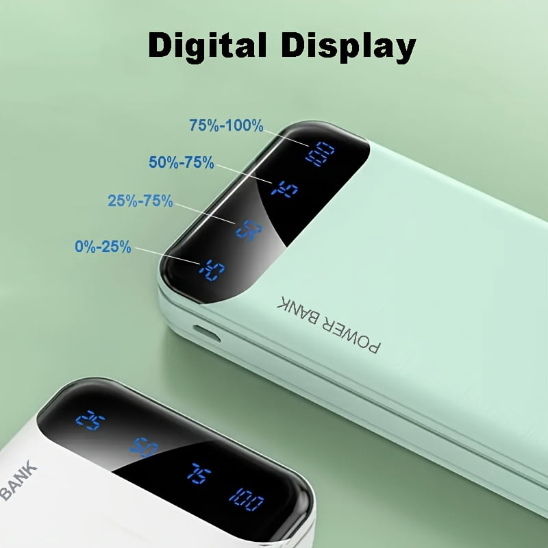 High-Capacity Outdoor Emergency Backup Power Supply of 10000/20000Mah. Features 2Xusb Outputs; Type-C And Input Ports, LED Digital Battery Display, And a Safe, Stable Polymer Lithium Battery,
