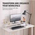 thumbnail image 3 of MotionGrey Monitor Stand Riser, 39.4 Inch Ergonomic Desk Shelf & tabletop Desktop Stand for Laptop, Computer, MacBook, Notebook, PC - White, 3 of 7
