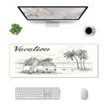 thumbnail image 3 of Disketp Gaming Mouse Pad Summer Vacation Scene With Camping Van Pattern Large Mouse Mat Long Extended Desk Pad Non-Slip Rubber Mice Pads Stitched Edges Thin Pad (11.8x31.5 Inch), 3 of 9