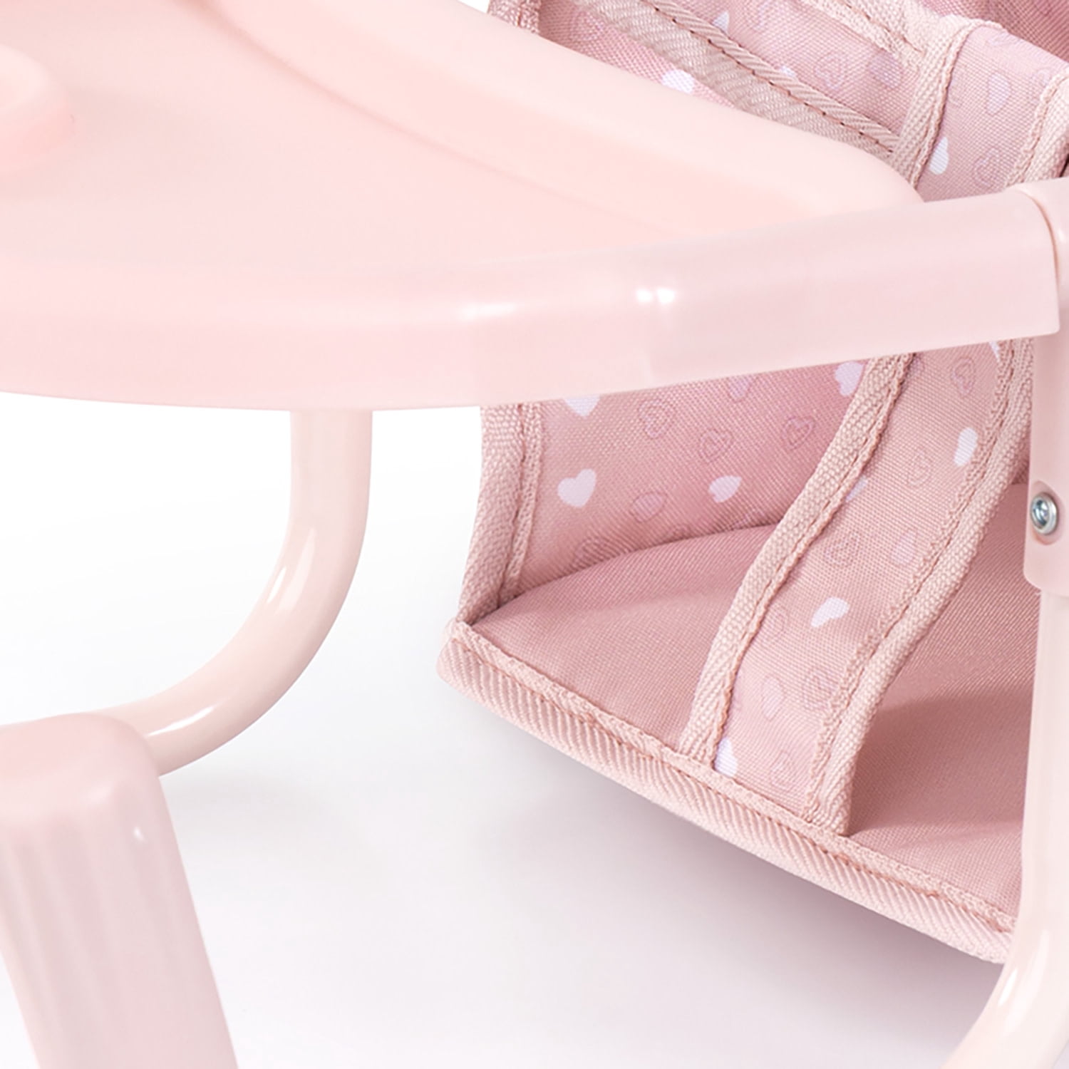 Bayer Design: Doll Table Seat - Soft Pink & Polka Dot - Attach To Table, Dining Tray, Feeding Center, Foldable, Toy Accessory Fits 18" Dolls, Kids 3+