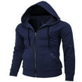 thumbnail image 2 of AMERTEER Men Hoodie  Long Sleeve Hooded Solid Fall Zip-up Sweatshirt Jacket for Cual Daily, 2 of 4