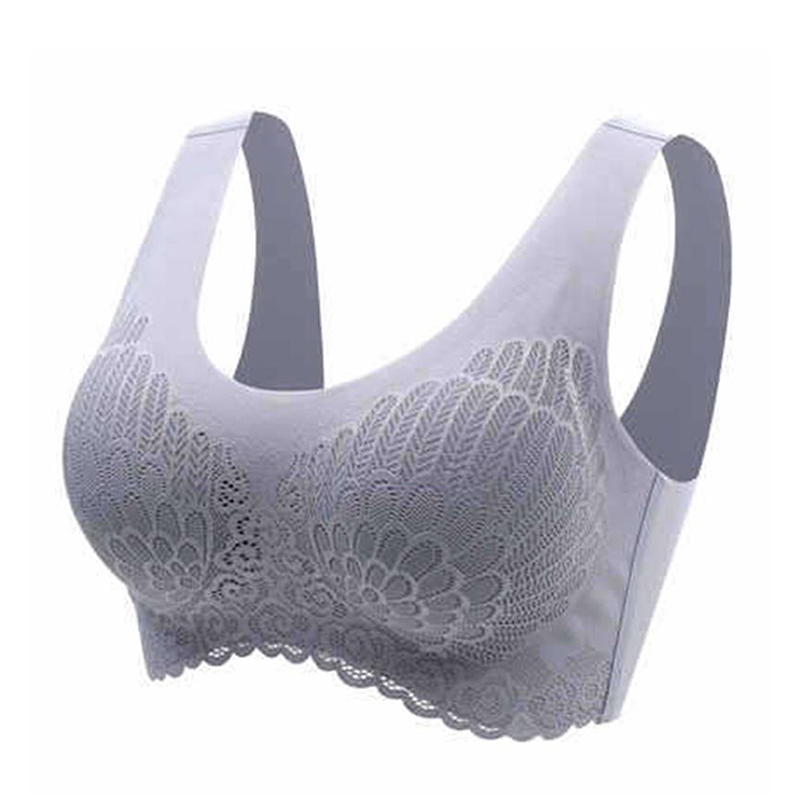 Rumida Detachable Latex Seamless Underwear without Steel Wire Breathable  Lace Bra Soft Detachable Latex Seamless Underwear for Sleeping Support