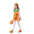 thumbnail image 4 of Gunia Kids Girls Pumpkin Costume With Hat Footwear For Boys Girls Cosplay Halloween Costumes Role Play Dress Up Outfit Holiday Party Wear,Orange, 4 of 5