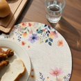thumbnail image 3 of Spring Floral Round 15 Inch Placemats Set of 8, Elegant Flowers Farmhouse Botanical Rustic HeatResistant Non Slip Place Mats for Dining Table, Wipeable Braided Kitchen Table Mats for Housewarming, 3 of 9