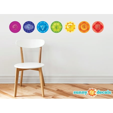 - Chakras Energy Centers Fabric Wall Decals - Set of 7 Health Meditation Yoga Symbols