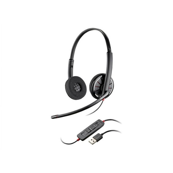 Plantronics 85619-102 Wire C320 Wired Headset , On- Ear , Black
