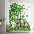thumbnail image 5 of St Patrick's Day Small Stall Shower Curtain, Waterproof Shower Curtains for Bathroom, Lucky Shamrock Tree Gnomes Truck Leaf Green Washable Fabric Bath Curtain for Bathtub with Hooks 36x72 Inches, 5 of 9