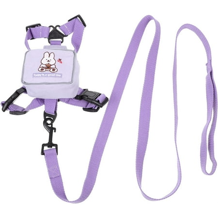 LANFENG Dog Backpack Harness with Leash Pet Vest with Saddle Bag Cute Rabbit Shape Pet Backpack Self Carrier Backpack Outdoor or Small Medium Dogs - Purple M