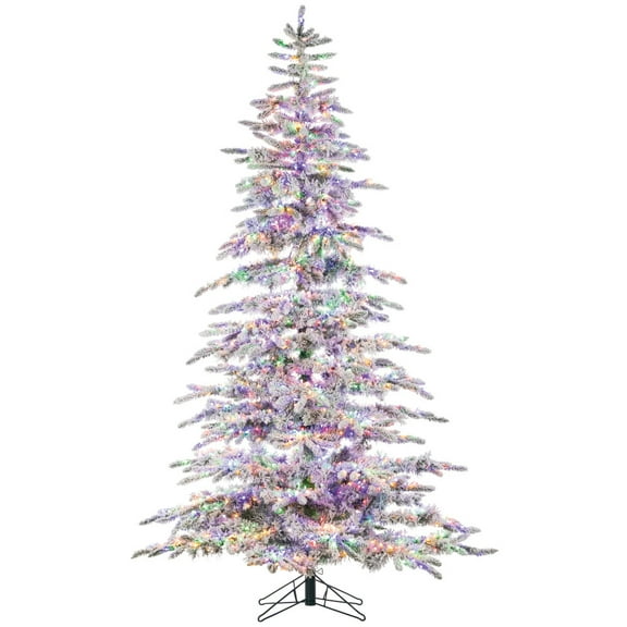 7.5 ft. Pre Lit Dual Changing LED Flocked Mountain Pine