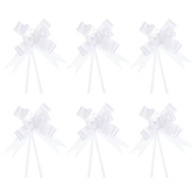 Unique Bargains 8' Pull Bows Gift Wrapping Pull Bow Rose Pattern Baskets Present Bows Knot Ribbon White 300 Pcs