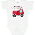thumbnail image 3 of Inktastic Valentine Fire Truck with Hearts Boys or Girls Baby Bodysuit, 3 of 5