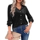 thumbnail image 2 of VISgogo, camisas de terciopelo salvaje a la moda para mujer, blusas de manga larga con cuello vuelto de Color sólido, blusas informales con botones para primavera y otoño VISgogo moda, 2 of 9