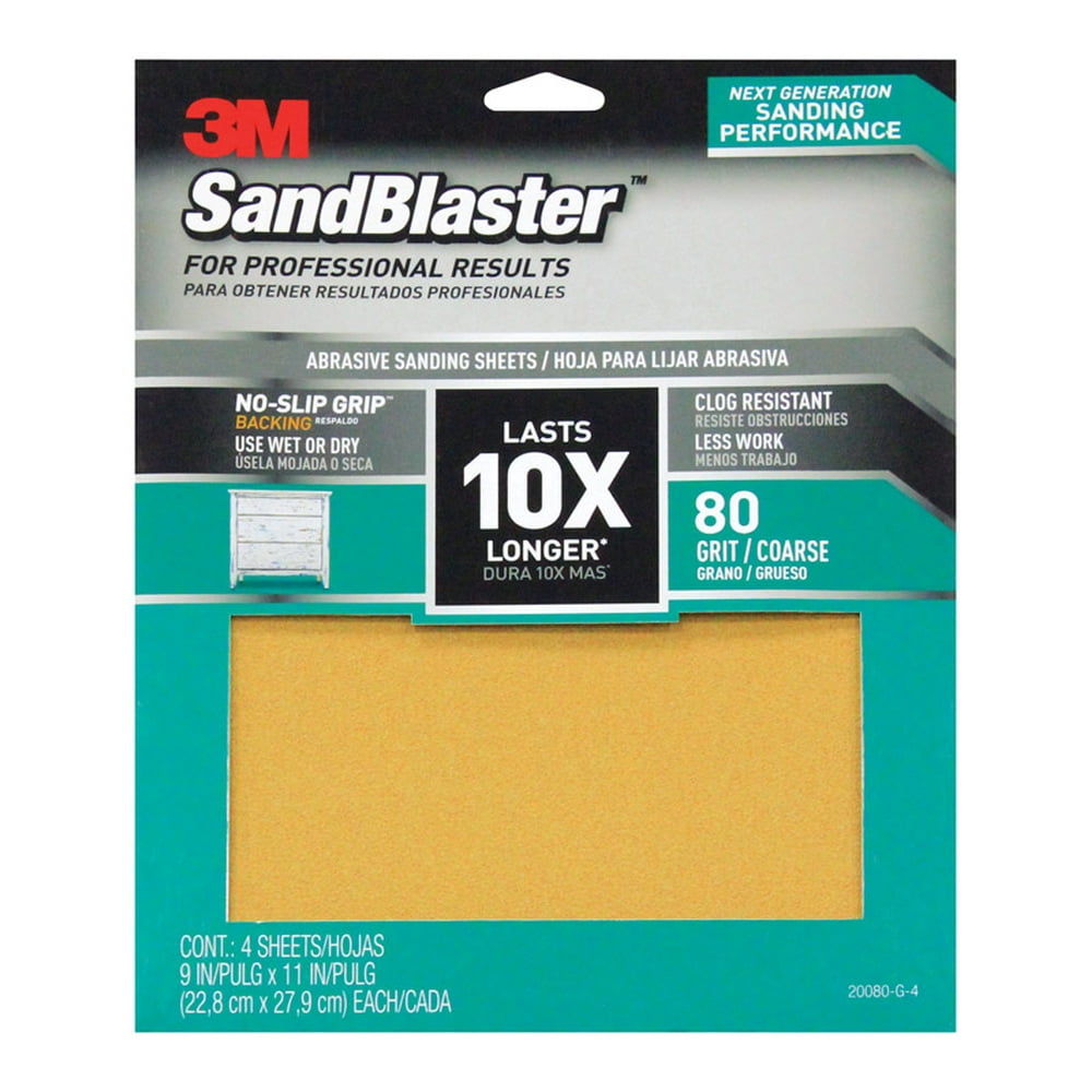 SANDPAPER 9X11 80G 4PK