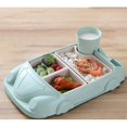 thumbnail image 3 of Platos para niños, suministros de alimentación para bebés, vajilla irrompible para niños (verde) Afortunado Sencillez, 3 of 5