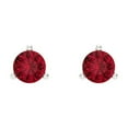 thumbnail image 3 of Clara Pucci 0.5Ct Ruby Round Cut VVS1 Screw Back Stud 18k Solid hypoallergenic Gold Designer Earrings For July, 3 of 7
