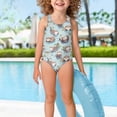 thumbnail image 3 of Yuyamidu Girls One Piece Swimsuits Sea Otter Pattern Bathing Suit Cross Shoulder Strap Swimwear Sleeveless Summer Beach Swimming Suit Cute Dance Leotard, 3 of 7