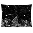thumbnail image 1 of Tapiz de noche estrellada, tapiz de montaña, tapiz de estrella lunar, tapiz blanco y negro, dormitorio, sala de estar, 1 of 5