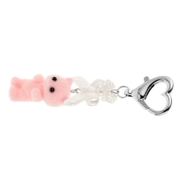 AURARMLET Cute Cat Keychain Pink Metal Resin Aesthetic Pendant for Decor Lightweight and Durable 3.5x2.5 inches