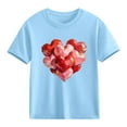 thumbnail image 2 of Piuwrlz Girl Graphic Shirts Tops Girls Short T-Shirts Sleeve Cotton Pullover Blue Size 3 Years, 2 of 10