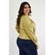 thumbnail image 3 of Blusa de satín escote cruzado Roman Fashion /Tallas Extras, 1842 (Dorado) dorado 40, 3 of 6