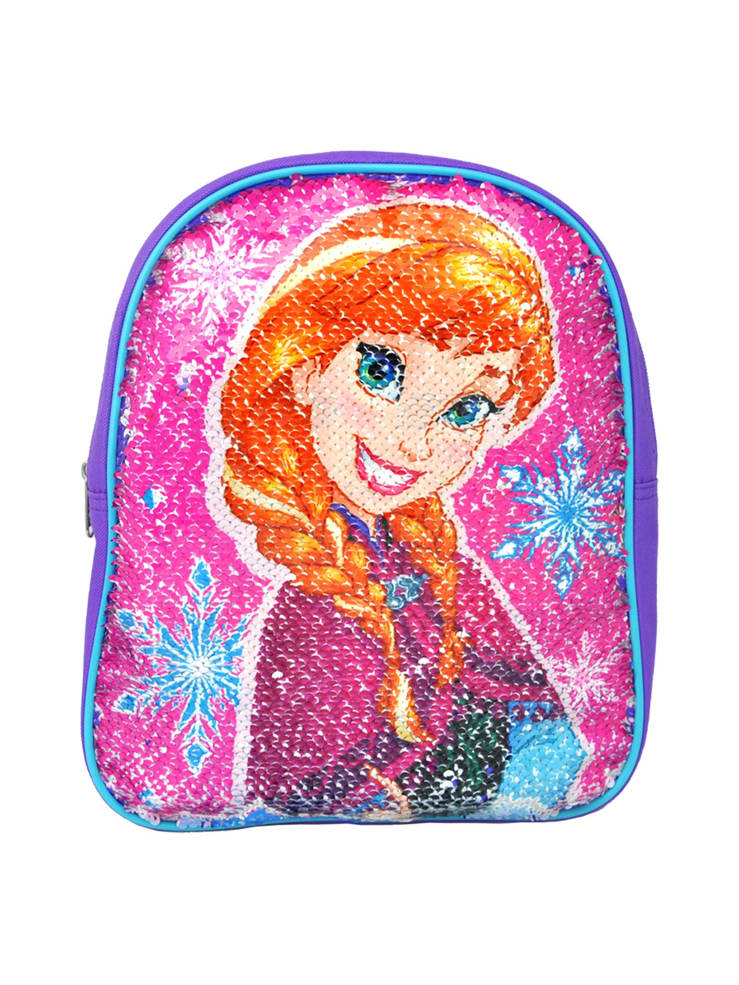 Frozen Girls 12" Small Backpack with Reversible Sequins Elsa Anna Purple - image 2 of 4