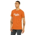 thumbnail image 2 of Daxton Adult Unisex Tshirt Austin Script with Texas Vertical on the Back, Orange White, XS, 2 of 3