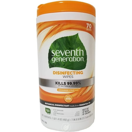 (2 Pack) Seventh Generation Wipes Multi Surf Disinfct 70 Ct