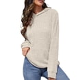 thumbnail image 2 of SANOPY Womens Casual Fall Hoodie Sweatshirt Long Sleeve Top with Kangaroo Pocket Texture Fabric Chic Fall Pullover Sweatshirts, 2 of 6