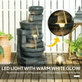 thumbnail image 4 of Outsunny Outdoor Water Fountain with LED, Cascading Bowls Waterfall, Grey, 4 of 10