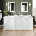 thumbnail image 2 of Wyndham Collection Deborah 80" Wood & Metal Double Bathroom Vanity in White/Gold, 2 of 6