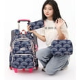 thumbnail image 3 of Zerak 6-Wheel Rolling Daily School Backpack Set, 18" Trolley Bag with Lunch Bag & Pencil Case for Boys & Girls, 3 of 9