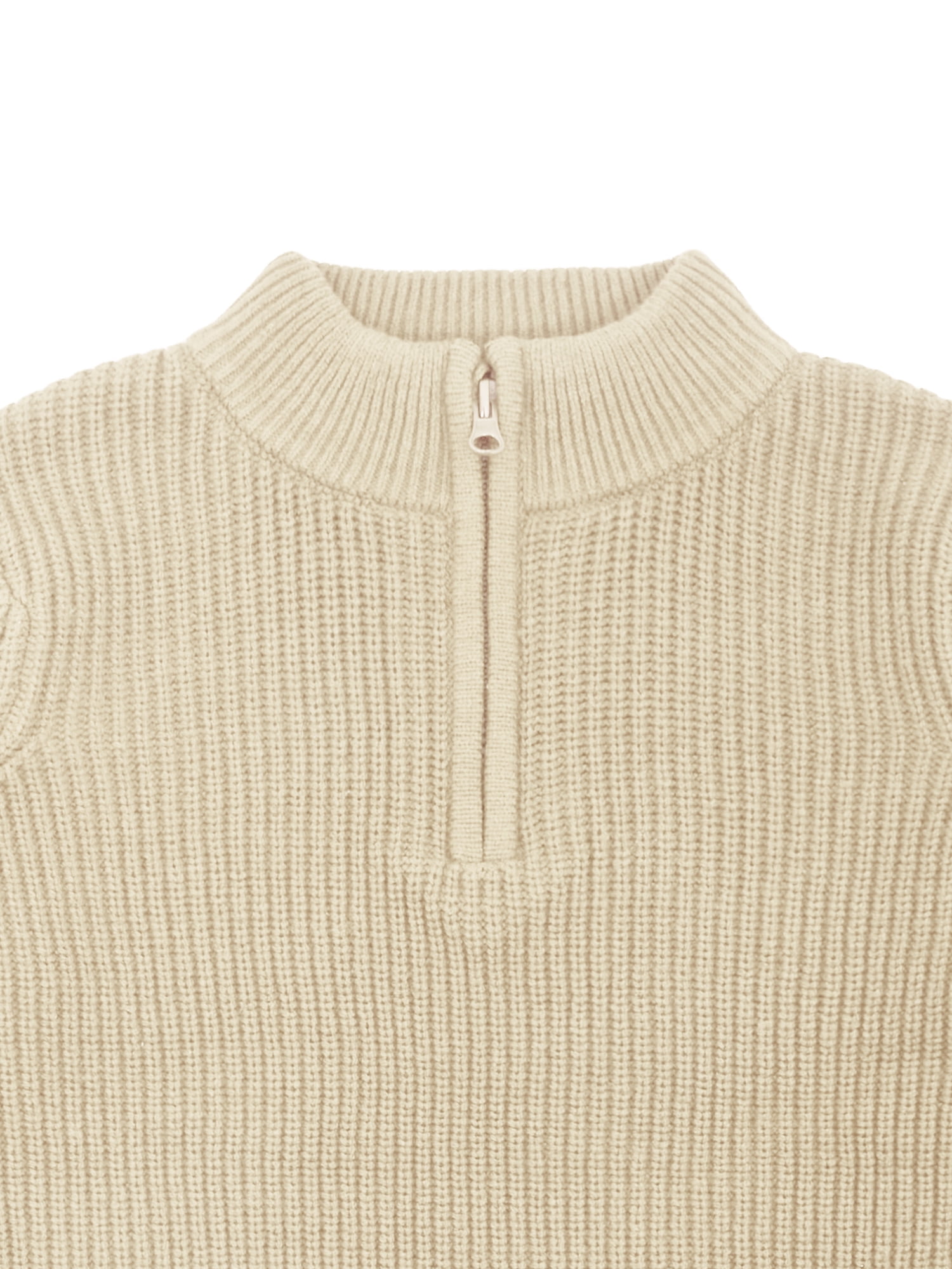 Wonder Nation Boys Quarter Zip Sweater with Long Sleeves, Sizes 4-18
