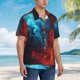 thumbnail image 3 of Balery Red And Blue Fire Camisas hawaianas de manga corta para hombre, camisas playeras de corte holgado, camisas de vacaciones con botones,Small, 3 of 7
