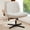 Beige-Fabric-No Wheels, variant on Armless Criss Cross Legged Office Chair, Desk Chair No Wheels, PU Leather, Gray