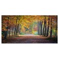thumbnail image 2 of Large Allée en Forêt d'Automne Jaune - Impression sur Toile Photographie de Paysage, 2 of 3