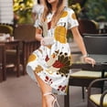 thumbnail image 3 of Balery Happy Thanksgiving Vestidos sueltos de manga corta para mujer, vestidos de verano 2025, vestidos casuales de corte A con vuelo., 3 of 6