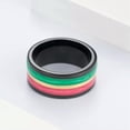 thumbnail image 4 of 10mm Red/Purple/Green Color Men's Black Band Titanium Steel Ring Sz 7-12, 4 of 9