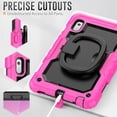 thumbnail image 6 of Dteck for Lenovo Tab M9 Case 2023 with Built-in Screen Protector, Heavy Duty Full Body Drop Protection Shockproof Rugged Case with Rotating Stand for Lenovo Tab M9 TB-310FX/FU,Rose, 6 of 7