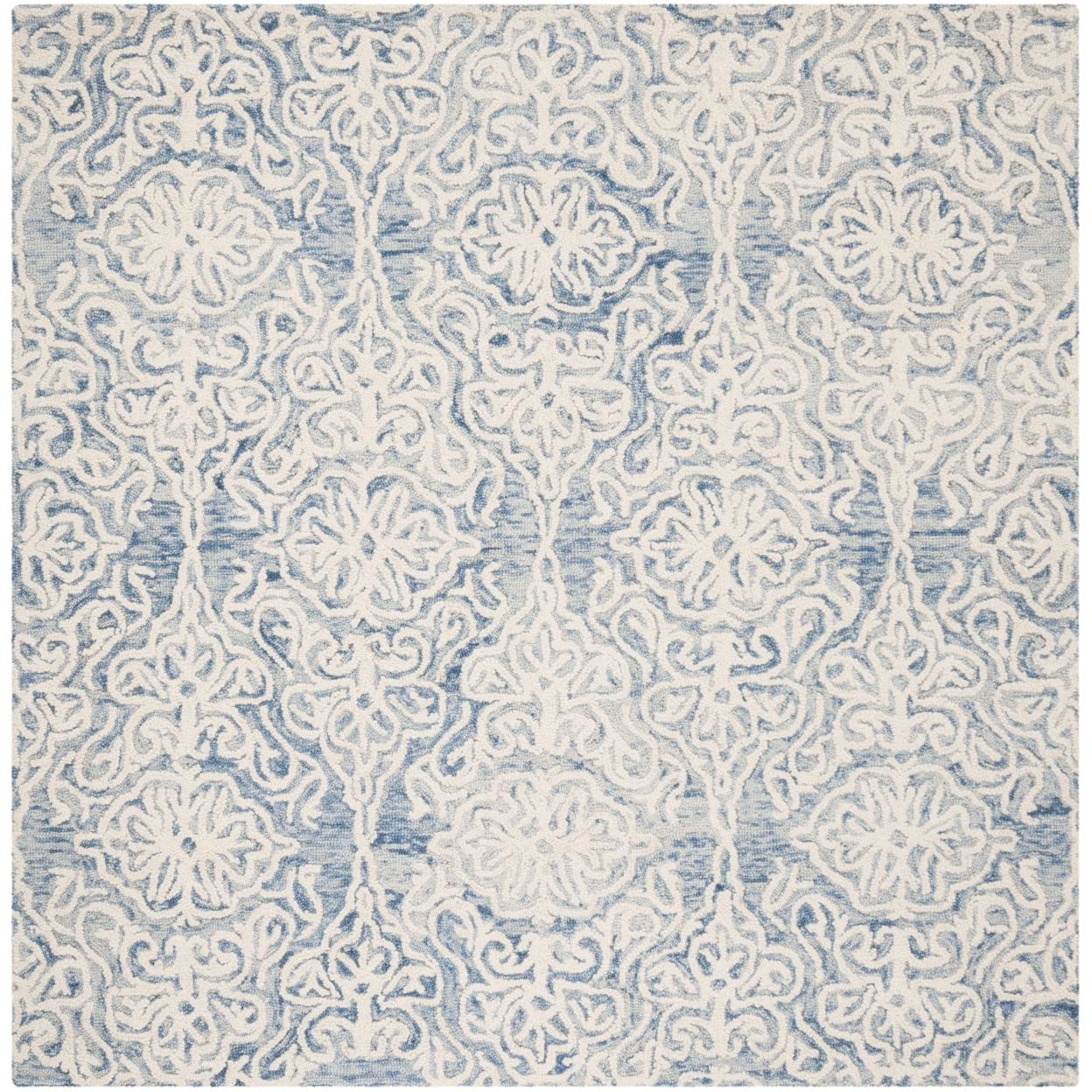SAFAVIEH Blossom Asher Damask Wool Area Rug, Blue/Ivory, 8' x 10'