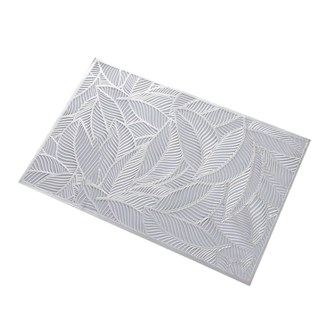 Bewildely Tapete de , Mantel Individual hueco Rectangular, resistente, taza, almohadilla para taza, decoraciones de vajilla simples Mostrada Plata