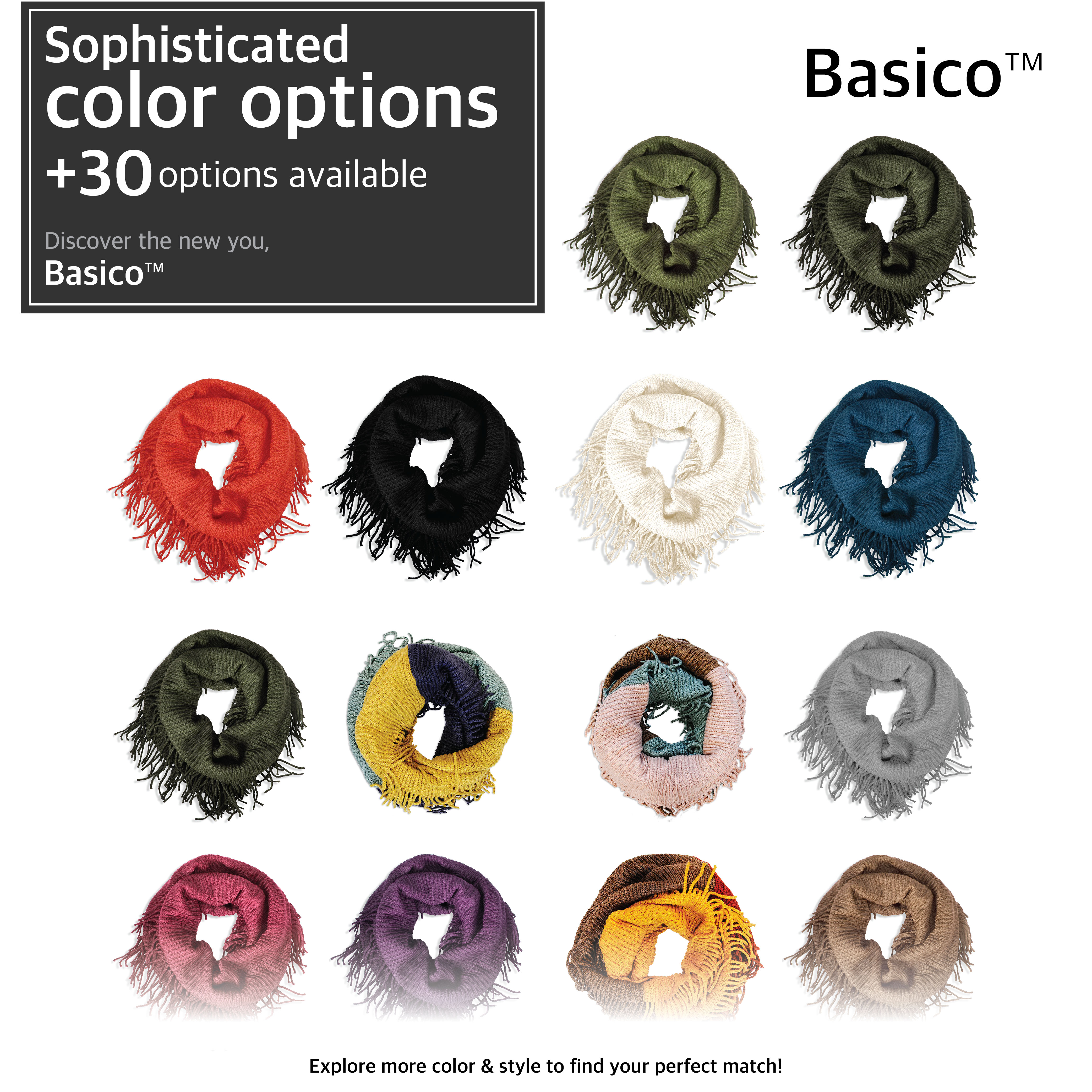 BASICO Warm Knit Winter Scarfs for Women Dark Rose Infinity Scarf Circle Loop Scarves