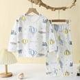 thumbnail image 2 of Utoimkio Toddler Baby Boy Girl Summer Pajama Set Comfort Breathable Floral Print Long Sleeve T-Shirt Tops+Pants 2Pcs Baby Summer Pajamas Clothes, 2 of 5