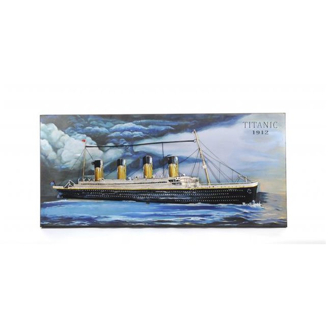 HomeRoots 401125 1912 RMS Titanic 3D Ship Painting