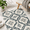 12x12 Inch-Gray Blue Vintage Floral, variant on 12x12 Inch Retro Floral Terracotta Peel and Stick Vinyl Flooring Tiles