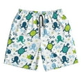 thumbnail image 2 of Honeii's Cartoon Sea Creatures Print Men's Casual Shorts with Drawstring，Swim Trunks Quick Dry Beach Shorts, 2 of 5