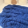 thumbnail image 2 of Chunky Knit Blanket Throw 48"x71", Chenille Throw Blankets, Handmade Warm & Cozy Blanket Couch Bed Home Decor, Soft Breathable Fleece Banket, Christmas for Couch Bed Sofa Best Gift (Navy Blue), 2 of 7