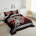 thumbnail image 3 of Manfei Dirt Bike Print Comforter Sets, Motorcycle Sports Comforters & Duvets, Vintage Watercolor Reversible Bedding Comforter Set, Breathable Room Decoration, 2pcs, 3 of 8